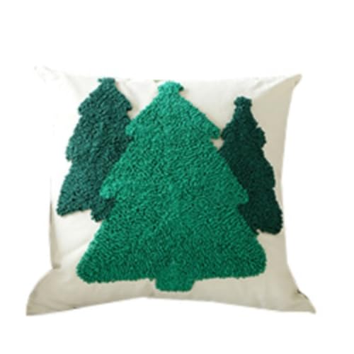 WANGWANGDUI Home Pillow Christmas Loop Velvet Embroidery Christmas Tree Pillowcase Living Room Sofa Cushion Bed Pillow Christmas Decorations Pillow(E) von WANGWANGDUI