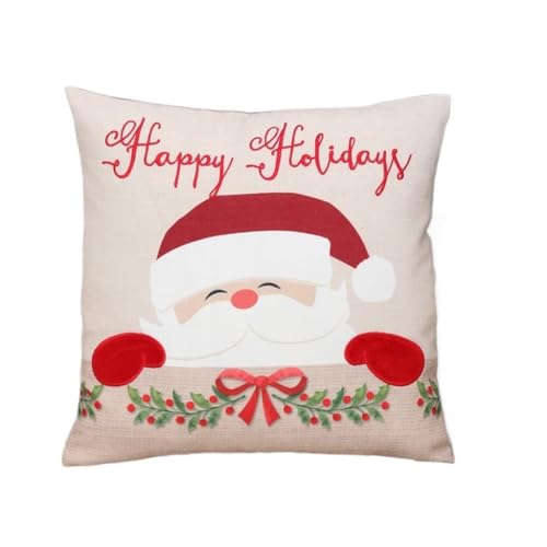 WANGWANGDUI Home Pillow Christmas Pillowcase Cushion Atmosphere Decoration Living Room Sofa Decoration Santa Claus B&B Model Room Soft Pillow Pillow(F) von WANGWANGDUI