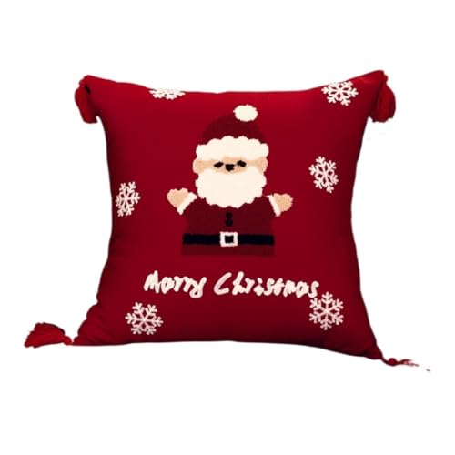 WANGWANGDUI Home Pillow Weihnachtskissen, Urlaubskissen, weiches dekoratives Kissen, Sofa-Dekoration, leichter Luxus-Kissenbezug, quadratisches Taillenkissen (F) von WANGWANGDUI