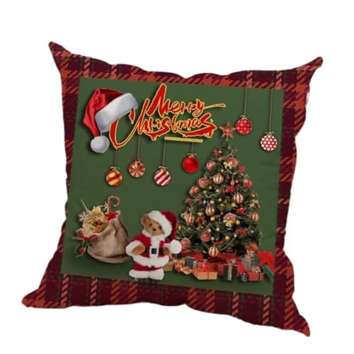 WANGWANGDUI Plüschkissen Weihnachtsdekoration Kissen Wohnzimmer Schlafzimmer Atmosphäre Weihnachtskissen Doppelseitig Abnehmbar Und Waschbar Kissen(E,40 * 40cm) von WANGWANGDUI