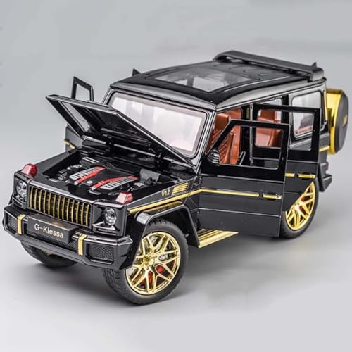 WANGXLGD Druckguss-Fahrzeuge 1:24 Modellauto, Legierung Auto Modell Sound und Licht offene Tür Simulation Modell (Black) von WANGXLGD