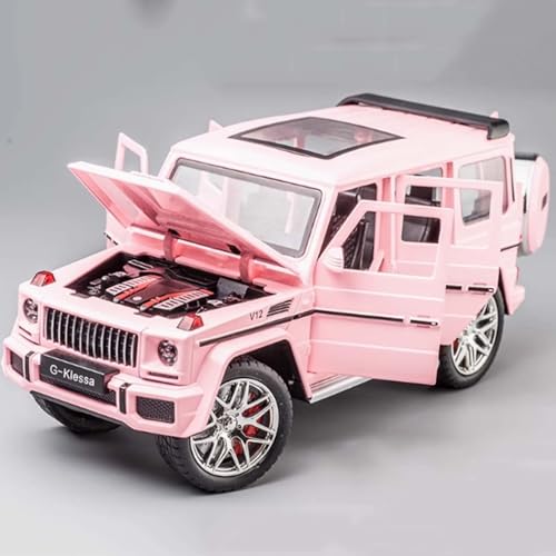 WANGXLGD Druckguss-Fahrzeuge 1:24 Modellauto, Legierung Auto Modell Sound und Licht offene Tür Simulation Modell (Pink) von WANGXLGD