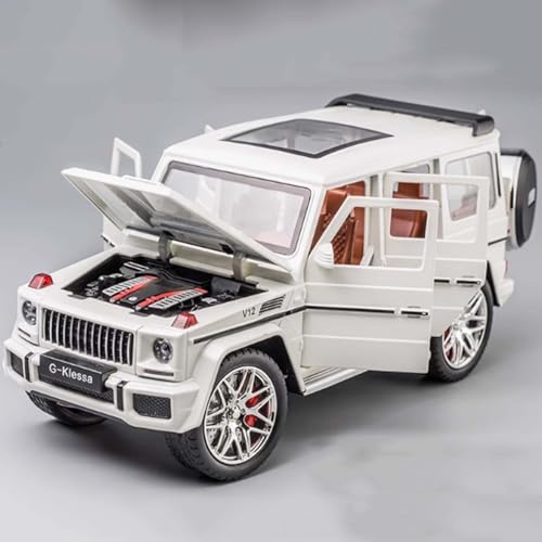 WANGXLGD Druckguss-Fahrzeuge 1:24 Modellauto, Legierung Auto Modell Sound und Licht offene Tür Simulation Modell (White) von WANGXLGD