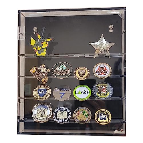 WANLIAN Wandmontierter Challenge-Münzhalter Münzhalter Militärische Herausforderung Münzvitrine Acryl Herausforderung Münzhalter Geeignet für Medaillenabzeichen Casino Poker Chips Sammlerstücke von WANLIAN