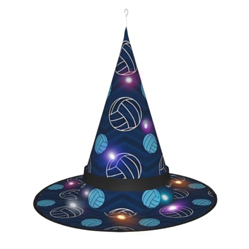 WANLON Blauer Volleyball Hexenhut Halloween Zubehör Party Maskerade Cosplay Kleid - Ideal für Karneval Erwachsene Weihnachten von WANLON