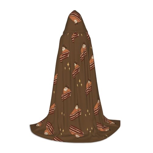 WANLON Chocolate Squares Cake Hooded Cloak - Perfect for Role Play Costume Cosplay - Ideal for Christmas, Halloween, Easter, Carnival Party von WANLON