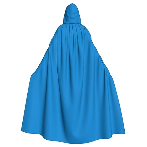 WANLON Einfarbiger blauer Kapuzenumhang für Erwachsene – perfekt für Cosplay, Weihnachten, Maskerade, Halloween, Ostern, Karneval, Party von WANLON