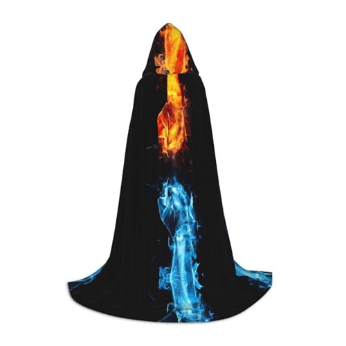 WANLON Ice and Fire Boxing Hooded Cloak - Perfect for Role Play Costume Cosplay - Ideal for Christmas, Halloween, Easter, Carnival Party von WANLON