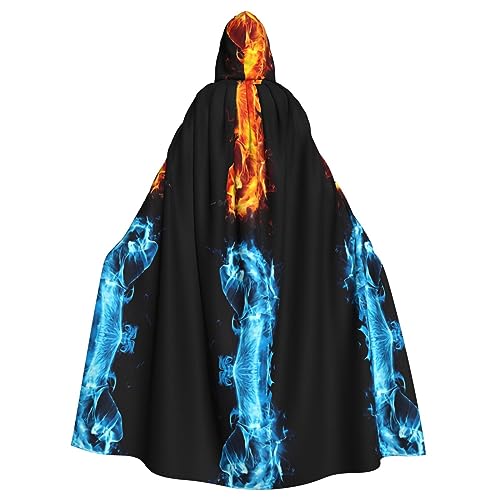 WANLON Ice and Fire Boxing Hooded Cloak for Adults - Perfect for Cosplay, Christmas, Maskerade, Halloween, Easter Carnival, Party von WANLON