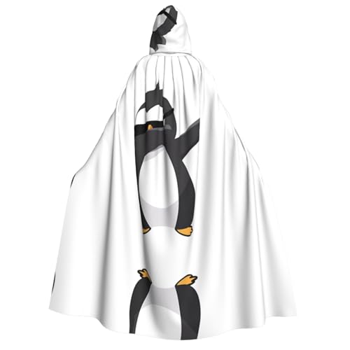 WANLON Pinguin Dabbing Kapuzenumhang - Erwachsenenkostüm für Damen und Herren - Perfekt für Cosplay, Weihnachten, Halloween, Ostern, Karneval von WANLON