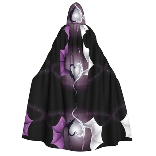 WANLON Purple and Wirte Dragons Kapuzenumhang - Erwachsenenkostüm für Damen und Herren - Perfekt für Cosplay, Weihnachten, Halloween, Ostern, Karneval von WANLON