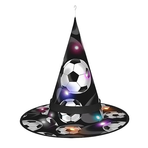 WANLON Schwarzer Hexenhut Fußball Halloween Zubehör Party Maskerade Cosplay Kleid - Ideal für Karneval Erwachsene Weihnachten von WANLON