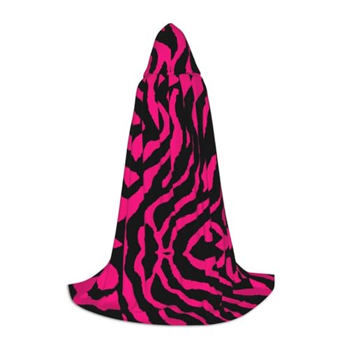 WANLON Zebra Tiger Leopard Rosa Kapuzenumhang - Perfekt für Rollenspiele Kostüm Cosplay - Ideal für Weihnachten, Halloween, Ostern, Karneval Party von WANLON