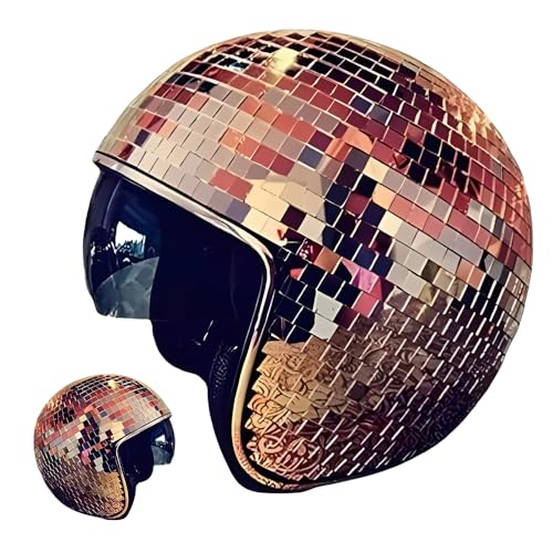 WANSHI Glitzer Helm Disco - Einzigartiger Disco Kugel Helm Mit Fantastischem Spiegelglas Design, Ideal FüR Disco, Party Und KostüMveranstaltungen. von WANSHI