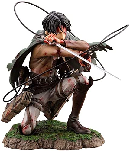 WANSHI Levi Attack on Titan Actionfigur, Attack on Titan Statue Bloody Ackerman Captain Levi Blessed PVC Figure Collectable Gifts Statue Anime Model Decoration von WANSHI