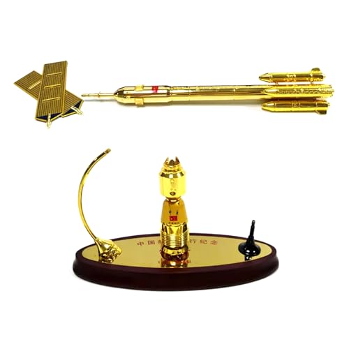 WANSUPYIN 1:80 Alloy China Shenzhou 11, Long March 2 Combination Spacecraft Satellite Rocket Model Metal Spacecraft Model for Collection von WANSUPYIN