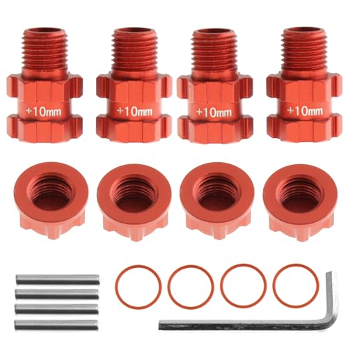 WANSUPYIN 14 mm auf 17 mm Rad-Sechskant, 10 mm verlängerter Radnabenantriebsadapter für Arrma für Senton für Granit 4 x 4 3S, 4 Stück von WANSUPYIN