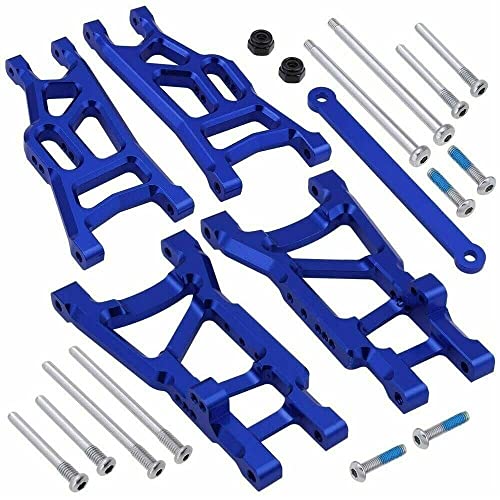 WANSUPYIN 2023 1/10 RC Auto Zubehör 4PCS Aluminium Vorne & Hinten Aufhängung A-Arme Set Tie Bar für Traxxas Slash 2WD von WANSUPYIN