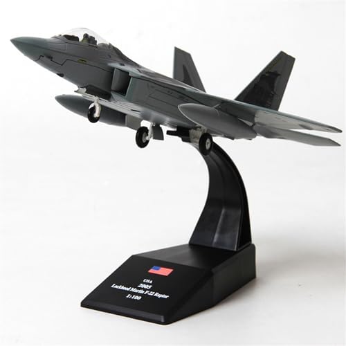 WANSUPYIN 2024 F-22 Raptor Fighter - 1/100 Diecast Flugzeug Modell Kämpfer Spielzeug Militärflugzeug mit Display Ständer von WANSUPYIN