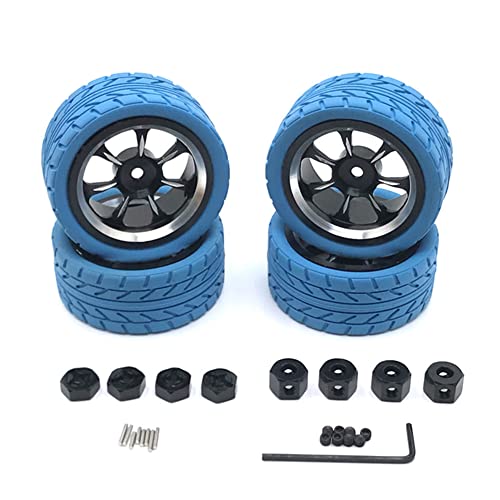 WANSUPYIN 4 Stück 1/14 RC Auto Felgen & Reifen Kit für Wltoys 144001 144002 144010 von WANSUPYIN