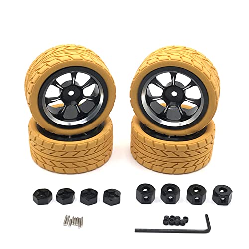 WANSUPYIN 4 Stück 1/14 RC Auto Felgen & Reifen Kit für Wltoys 144001 144002 144010 von WANSUPYIN