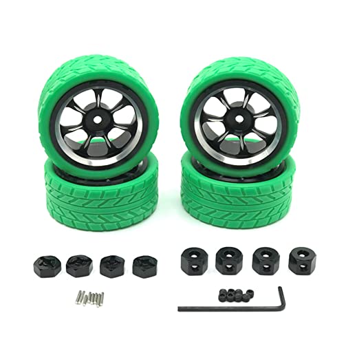 WANSUPYIN 4 Stück 1/14 RC Auto Felgen & Reifen Kit für Wltoys 144001 144002 144010 von WANSUPYIN