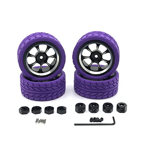 WANSUPYIN 4 Stück 1/14 RC Auto Felgen & Reifen Kit für Wltoys 144001 144002 144010 von WANSUPYIN