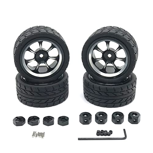 WANSUPYIN 4 Stück 1/14 RC Auto Felgen & Reifen Kit für Wltoys 144001 144002 144010 von WANSUPYIN