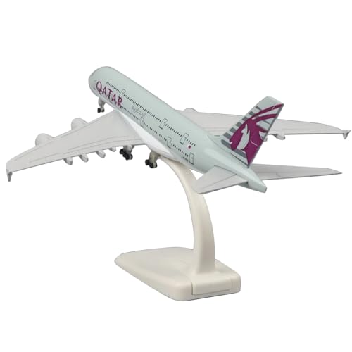 WANSUPYIN Alloy Qatar A380 Flugzeugmodell Simulation 1:400 Flugzeugmodell Luftfahrt Ausstellungsmodell mit Präsentationsständer von WANSUPYIN