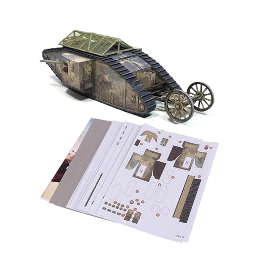 WANSUPYIN DIY Paper Tank 1:35 British Mark.I Männlicher Panzer Papier Militär Panzer Fahrzeug Modell Set (Unmontierter Kit) von WANSUPYIN
