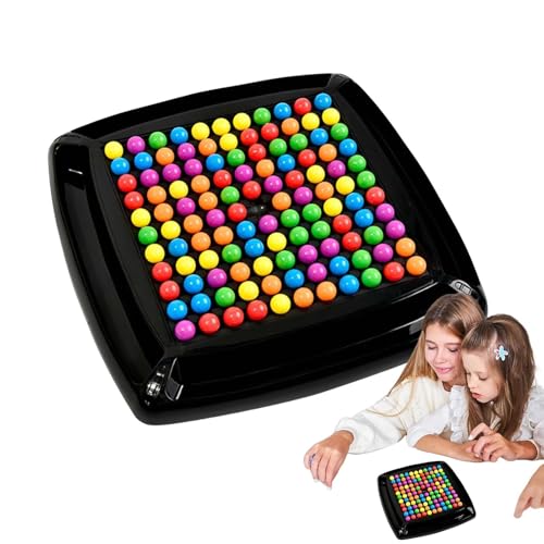 WANWEN Intellectual Chessboard - Dual Duel, Rainbow Ball Elimination Chess Board Game, Strategy Board Games Chess Board, Fun Interactive Tabletop Strategy Puzzle Game for Kids and Adults (120 Beads) von WANWEN