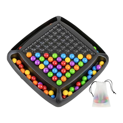 WANWEN Intellectual Chessboard - Dual Duel, Rainbow Ball Elimination Chess Board Game, Strategy Board Games Chess Board, Fun Interactive Tabletop Strategy Puzzle Game for Kids and Adults (80 Beads) von WANWEN