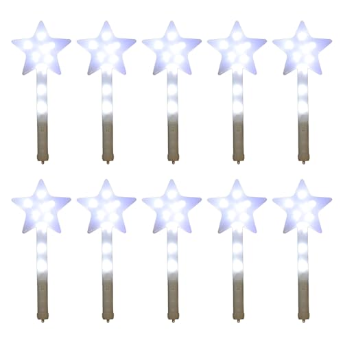 WASTEBIN 10PCS Blinkende Sticks LED Stern Stick Glowing Zauberstab Bühne Spielzeug Festival Party Leuchten Fee Zauberstab Erwachsene Mädchen Party Favor von WASTEBIN