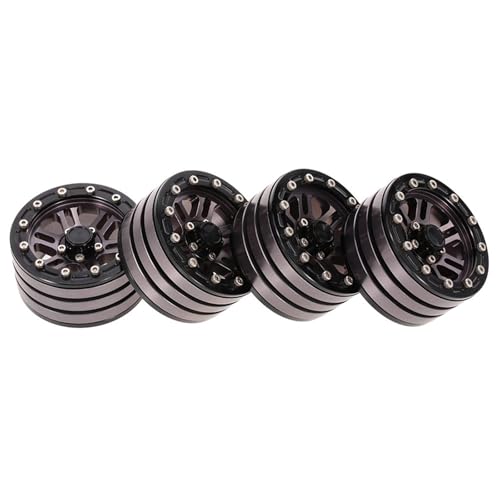 WASTEBIN 4PCS 1 9'' Beadlock Metall Felgen 12 Speichen Fernbedienung Auto Spielzeug 1/10 Crawler SCX10 Zubehör von WASTEBIN