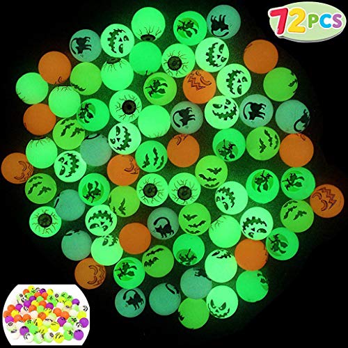 WASTEBIN Halloween Goodie Toy Hüpfball 72 Stück Leuchtende Bälle Spielzeug Kinder Partygeschenke Für Ideales Süßes Oder Saures Geschenk Für Kinder von WASTEBIN