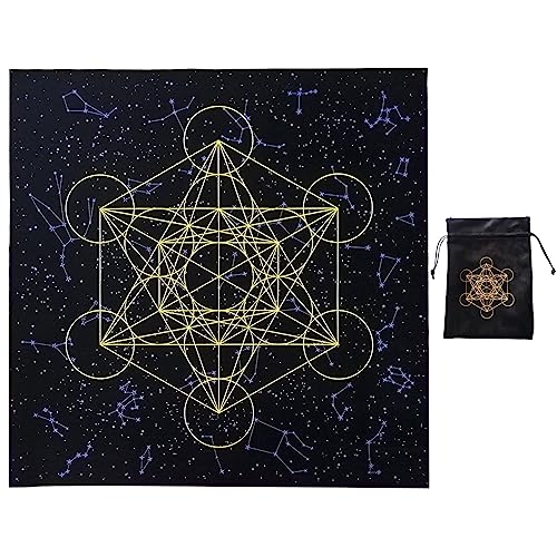 WASTEBIN Samt Wahrsagerei Tischdecke Mit Tarot Tasche Tasche Nordic Metaphysische Tuch Karten Brettspiel Tisch Abdeckung Karte Matte von WASTEBIN