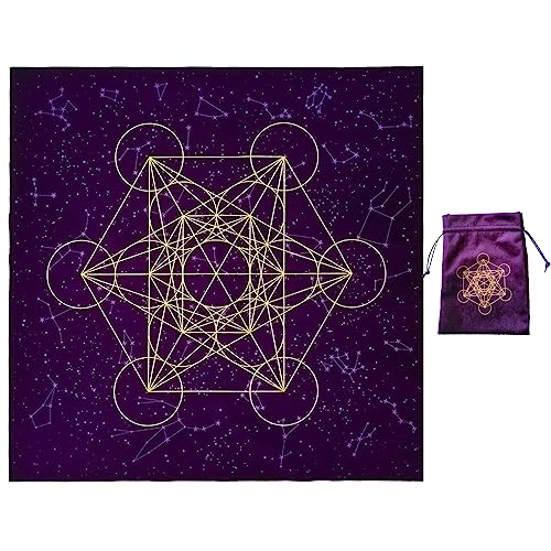 WASTEBIN Samt Wahrsagerei Tischdecke Mit Tarot Tasche Tasche Nordic Metaphysische Tuch Karten Brettspiel Tisch Abdeckung Karte Matte von WASTEBIN