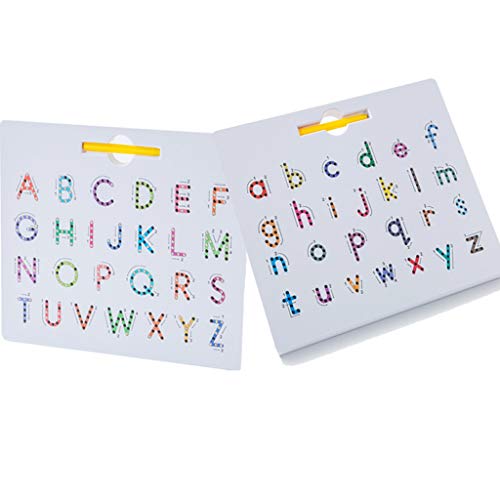 WATERBELINE Buchstaben Tafel 2-in-1 ABC Großbuchstaben Zeichentafel Und Zahlen Zeichentafel Lernen Schreiben Zeichnen Tablet Mit Stift Lernspielzeug Für Kleinkinder Kinder Vorschulalter von WATERBELINE