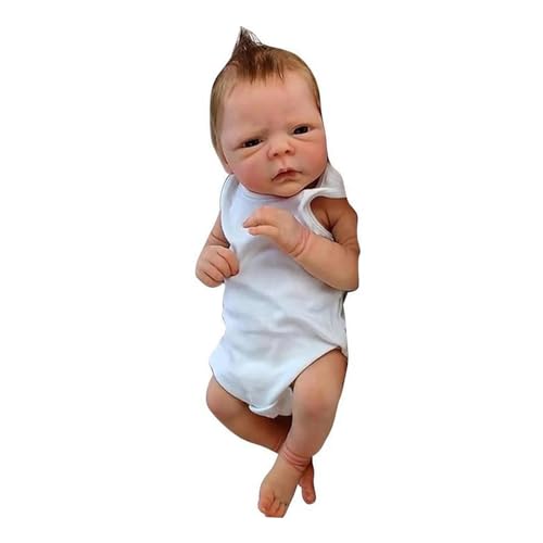 WATERBELINE Mit Strampler Junge Augen Offen Handgemachte Weiße Haut Neugeborener Junge/Mädchen In Kleidung Silikon Für Kind Silikon Babyschalen von WATERBELINE