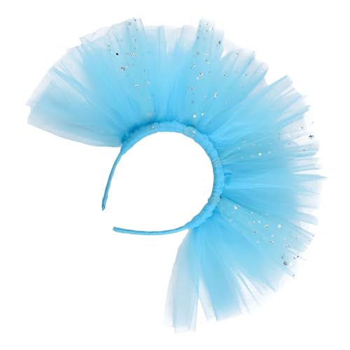 WATERBELINE Multi Use Blue Mesh Bowknot Stirnband Für Themenverkleidungsverkleidungsstudenten Kinder Hairband Für Schulveranstaltung Festival Treffen von WATERBELINE