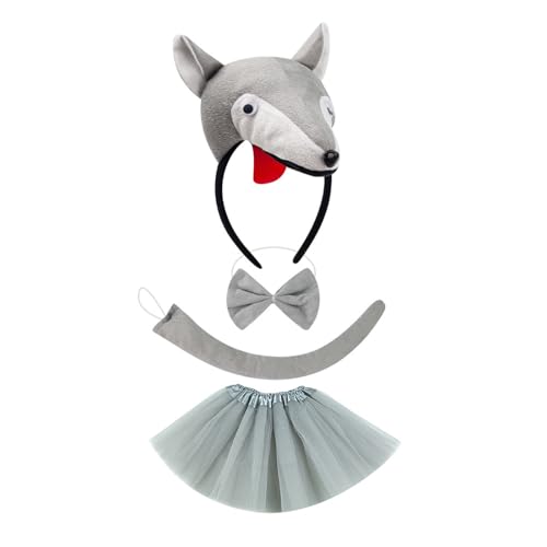 WATERBELINE Wolf Animal Dressing Outfit Halloween Wolf Kostüm Accessoire Für Kid Boy Girl Cosplay Geburtstag Halloween Cosplay von WATERBELINE