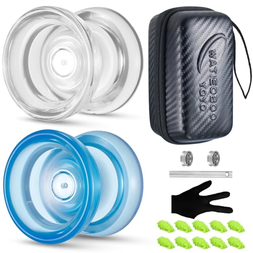 WATIEOBOO Jo Jo P02 Dual Mode 2 Pack Crystal Yo yo, Nicht reagierender JoJo und Nicht reagierender yoyo-Set, Fingerspitzen, Jo-Jo, Kinderprofi YoYo für Anfänger und Erwachsene WATIEOBOO Jo Jo P02 Dual Mode 2 Pack Crystal Yo yo, Nicht reagierender JoJo und Nicht reagierender yoyo-Set, Fingerspitzen, Jo-Jo, Kinderprofi YoYo für Anfänger und Erwachsene von WATIEOBOO