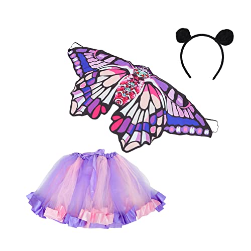 WATIIFUFU 1 Satz Mesh-Tutu-Rock kinder ballettkleidung Flügel Kostüme Netzkleider Leistungsrequisiten Tutu-Kostüme für Mädchen Kostümrock festlicher Gazerock Partyrock Polyester (Polyester) von WATIIFUFU