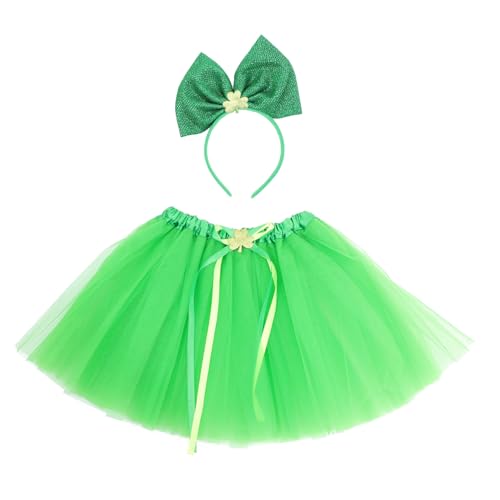 WATIIFUFU 1 Satz Partykleidung Kinderkommode Dekoration Tragegurt Tutu-rock Für Mädchen St. Patricks Day Stirnband Maskerade-party-dekor St. Patricks Zubehör Partykostüm Gittergewebe Green von WATIIFUFU