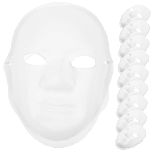 WATIIFUFU 10 Stück Handbemalte Maske Bemalbare Männliche Maske Leere Männermaske Vollmaske Bemalbare Männermaske DIY Männliche Maske Leere Männliche Maske Weißes Papier von WATIIFUFU