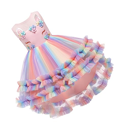 WATIIFUFU 1Stk Ballettröckchen Prinzessin Tutu-Kleid für Mädchen Mehrfarbiger Tüllrock karnevalskostüme kinder faschingskostüme kinder Party-Cosplay-Kostüm Kinderkleid Baumwolle Rosa von WATIIFUFU