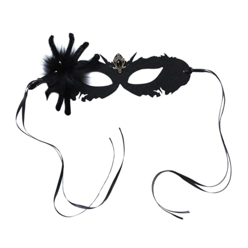 WATIIFUFU 1stk Spinnen-halbgesichtsmaske Neuartige Halloween-maske Cosplay-maske Masken Für Tanzpartys Schwarzes Dekor Ball Abschlussball Maskerade Maskenball Masken Legierungszubehör Black von WATIIFUFU