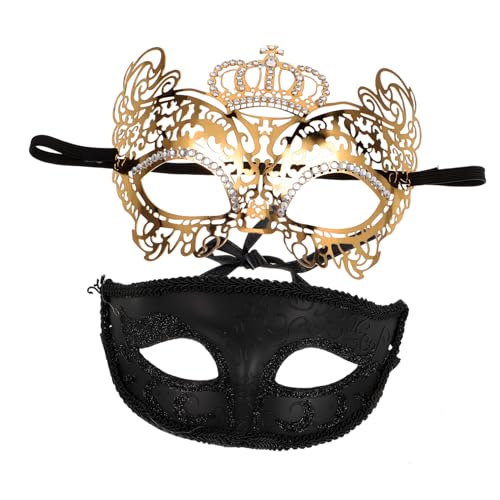 WATIIFUFU 2 Stück Antike Metallmasken Für Maskerade Partys Halloween Und Karneval Elegante Geheimnisvolle Masken Für Kostüme Und Feiern von WATIIFUFU