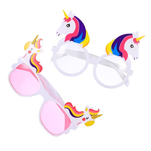 WATIIFUFU 2 Stück Einhorn Brille Spielzeug Sonnenbrille Party Versorgung Einhörner Brille Requisite Geburtstagsparty Brille Cosplay Party Brille Einhörner Spielzeug Brille Party von WATIIFUFU