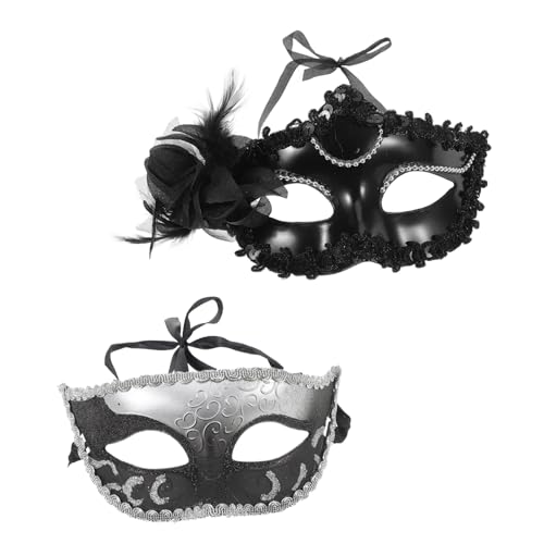 WATIIFUFU 2-teiliges Venezianisches Maskenball-set Ohne Löcher Für Damen Und Herren Halloween-maskenball-kostüme von WATIIFUFU